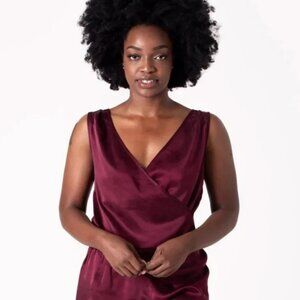 Ejona Tiwa silk sleeveless top maroon M